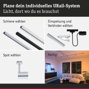 URail LED Schienenspot Luxe Chrom matt GU10 350lm 4,8W Smart Home Zigbee 3.0 RGBW+ dimmbar 230V