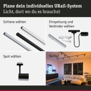 URail LED Schienenspot Luxe Schwarz matt GU10 350lm 4,8W Smart Home Zigbee 3.0 RGBW+ dimmbar 230V