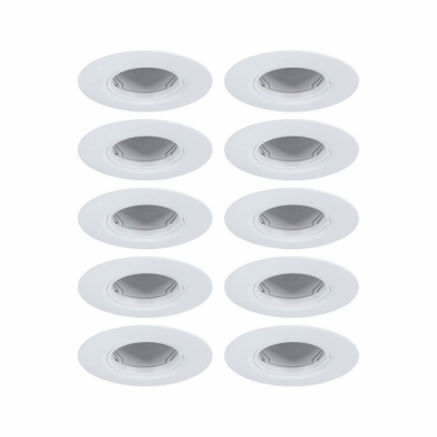 Paulmann Einbauleuchte 10er-Pack starr rund Weiß 90mm GU10 max. 10x10W 230V dimmbar