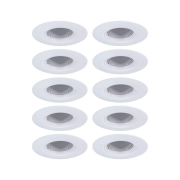 Einbauleuchte 10er-Pack starr rund Weiß 90mm GU10 max. 10x10W 230V dimmbar