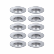 Einbauleuchte 10er-Pack starr rund Chrom matt 90mm GU10 max. 10x10W 230V dimmbar