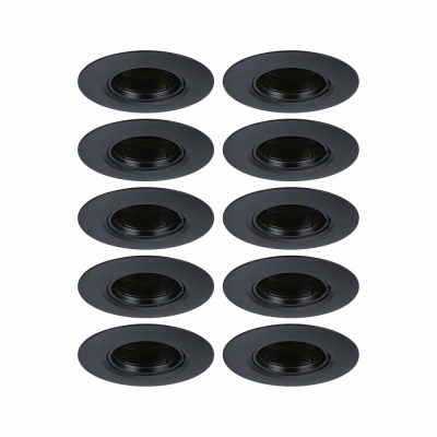 Paulmann Einbauleuchte 10er-Pack starr rund Schwarz 90mm GU10 max. 10x10W 230V dimmbar
