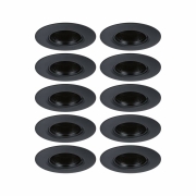 Einbauleuchte 10er-Pack starr rund Schwarz 90mm GU10 max. 10x10W 230V dimmbar