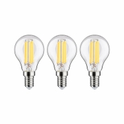 Eco-Line Filament 230V LED Tropfen E14 3er-Pack  82mm 525lm 2,5W 3000K  Klar
