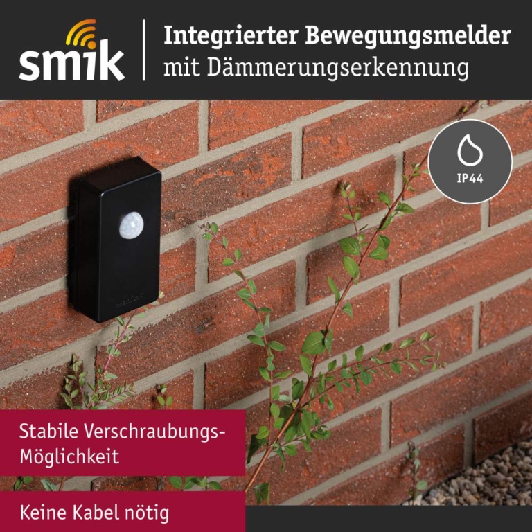 Paulmann Outdoor-Bewegungssensor mit Dämmerungserkennung Smart Home Zigbee 3.0 IP44 Schwarz