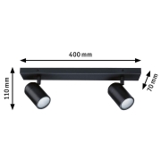 Spotlight Zyli  IP44 GU10   230V max. 2x10W dimmbar Schwarz matt