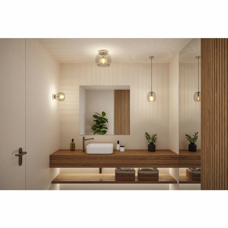 Paulmann LED Deckenleuchte Ruya Glas/Chrom IP44 E14 max. 20W dimmbar 230V