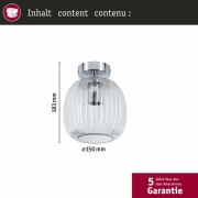 LED Deckenleuchte Ruya Glas/Chrom IP44 E14 max. 20W dimmbar 230V