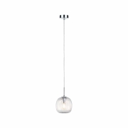 LED Pendelleuchte Ruya Glas/Chrom IP44 E14 max. 20W Pendellänge kürzbar