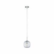 LED Pendelleuchte Ruya Glas/Chrom IP44 E14 max. 20W Pendellänge kürzbar