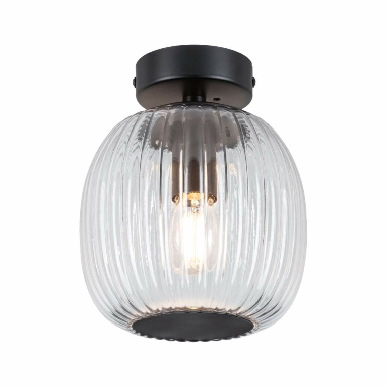 Paulmann LED Deckenleuchte Ruya Glas/Schwarz matt IP44 E14 max. 20W dimmbar 230V