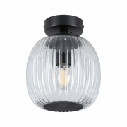LED Deckenleuchte Ruya Glas/Schwarz matt IP44 E14 max. 20W dimmbar 230V