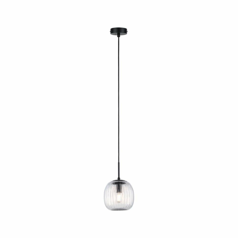 Paulmann LED Pendelleuchte Ruya Glas/Schwarz matt IP44 E14 max. 20W Pendellänge kürzbar