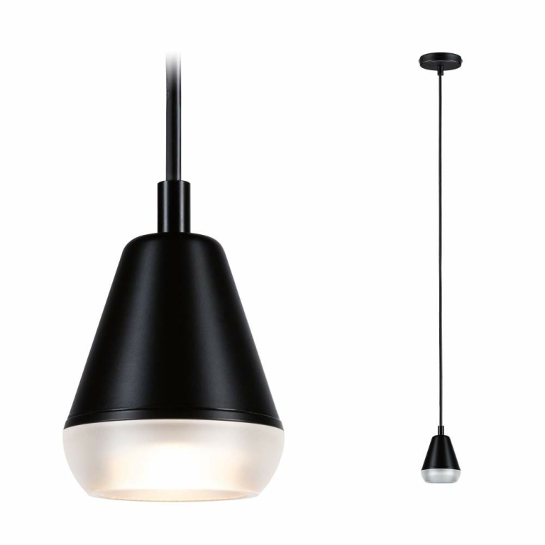 Paulmann LED Pendelleuchte Luia Satin/Signalschwarz IP44 GU10 max. 10W Pendellänge verstellbar