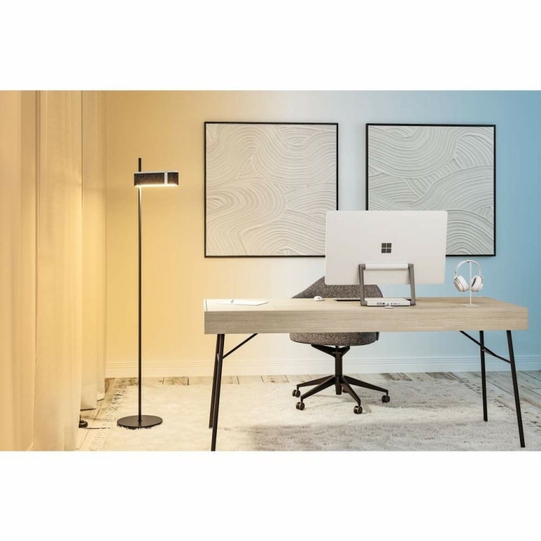 Paulmann Smarte LED Stehleuchte Jagun aus Filz in Anthrazit 1250lm Smart Home Zigbee Tunable-White-Steuerung dimmbar 230V
