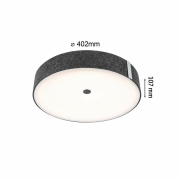 Zigbee LED-Deckenleuchte Malika aus Filz in Anthrazit mit Backlight Technik Smart Home Tunable-White-Steuerung dimmbar 230V