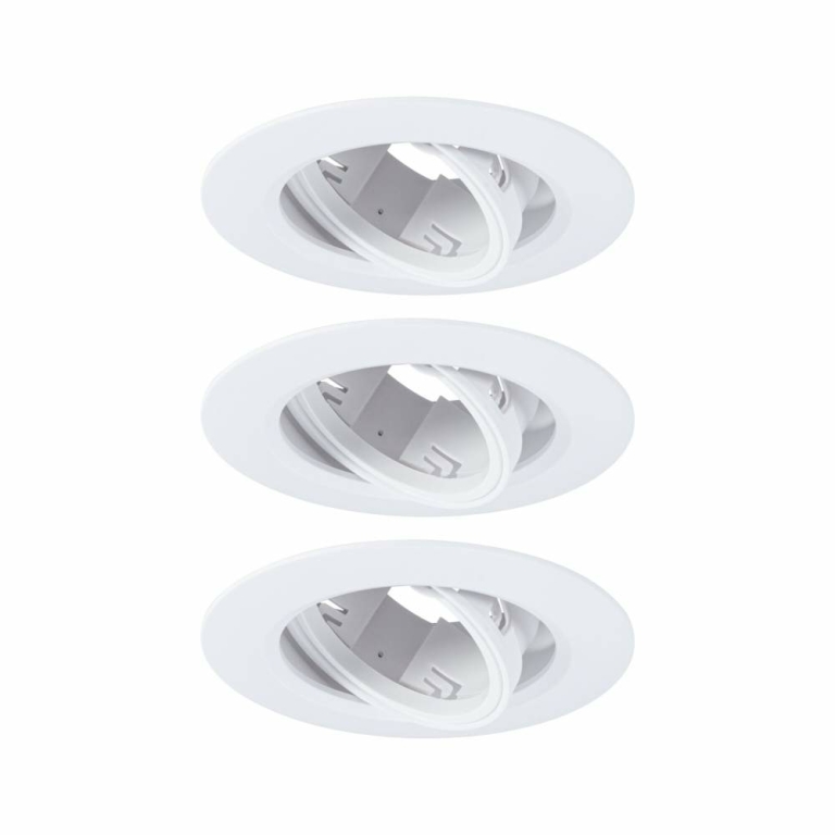 Paulmann Einbauleuchte 3er-Pack schwenkbar  rund 90mm 30° GU10 max. 3x10W  230V dimmbar  Weiß