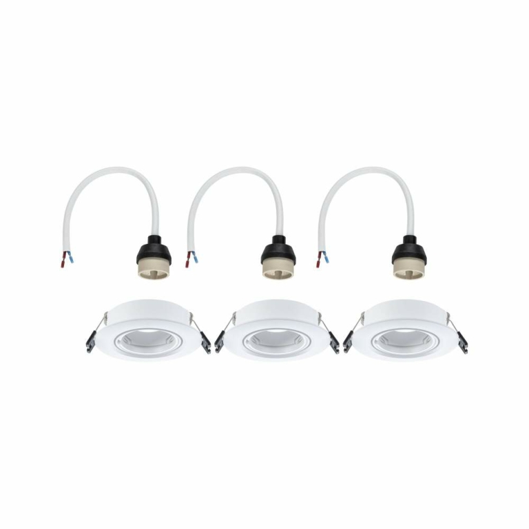Paulmann Einbauleuchte 3er-Pack schwenkbar  rund 90mm 30° GU10 max. 3x10W  230V dimmbar  Weiß