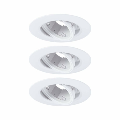 Paulmann Einbauleuchte 3er-Pack schwenkbar  rund 90mm 30° GU10 max. 3x10W  230V dimmbar  Weiß
