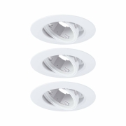 Einbauleuchte 3er-Pack schwenkbar  rund 90mm 30° GU10 max. 3x10W  230V dimmbar  Weiß