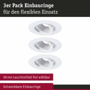 Einbauleuchte 3er-Pack schwenkbar  rund 90mm 30° GU10 max. 3x10W  230V dimmbar  Weiß