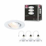 Einbauleuchte 3er-Pack schwenkbar  rund 90mm 30° GU10 max. 3x10W  230V dimmbar  Weiß