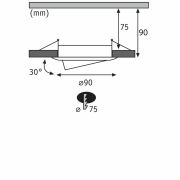 Einbauleuchte 3er-Pack schwenkbar  rund 90mm 30° GU10 max. 3x10W  230V dimmbar  Weiß