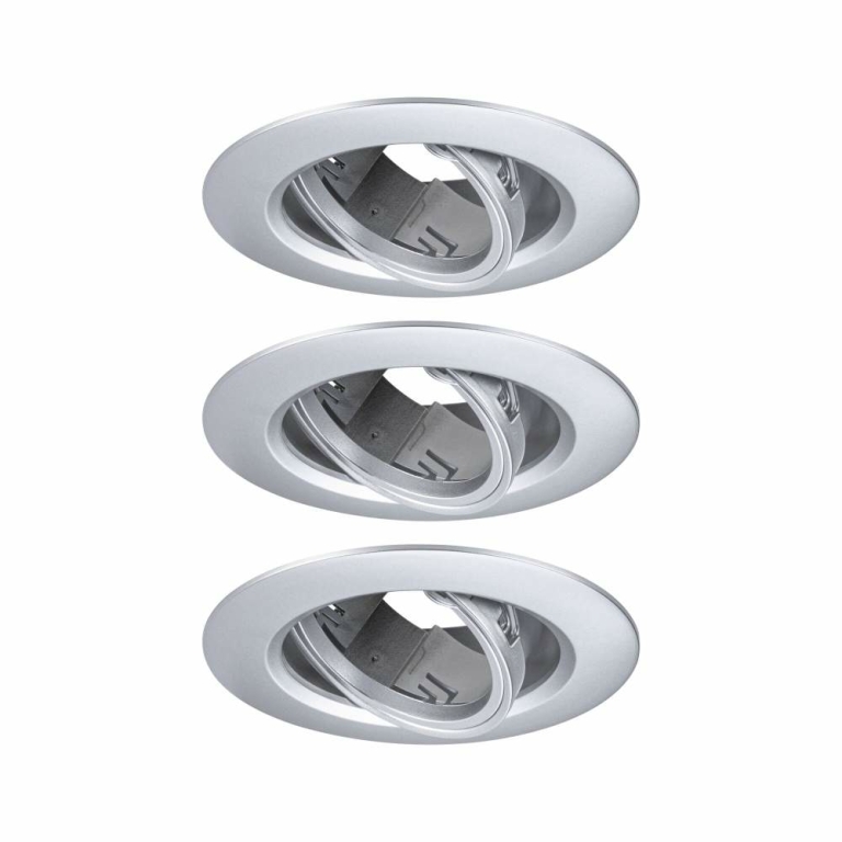 Paulmann Einbauleuchte 3er-Pack schwenkbar  rund 90mm 30° GU10 max. 3x10W  230V dimmbar  Chrom matt