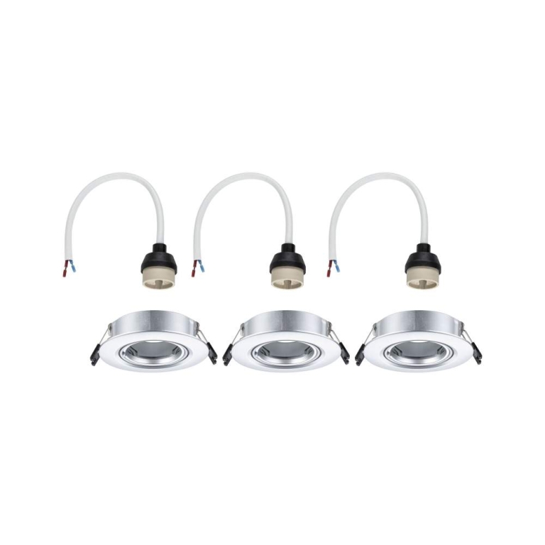 Paulmann Einbauleuchte 3er-Pack schwenkbar  rund 90mm 30° GU10 max. 3x10W  230V dimmbar  Chrom matt