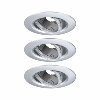 Paulmann Einbauleuchte 3er-Pack schwenkbar  rund 90mm 30° GU10 max. 3x10W  230V dimmbar  Chrom matt