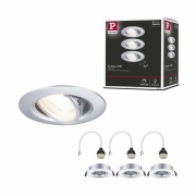 Einbauleuchte 3er-Pack schwenkbar  rund 90mm 30° GU10 max. 3x10W  230V dimmbar  Chrom matt