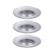 Einbauleuchte 3er-Pack starr  rund 90mm  GU10 max. 3x10W  230V dimmbar  Chrom matt