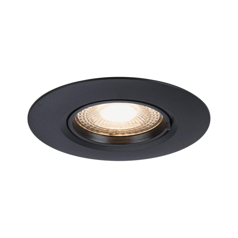 Paulmann Einbauleuchte 3er-Pack starr  rund 90mm  GU10 max. 3x10W  230V dimmbar  Schwarz