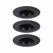 Einbauleuchte 3er-Pack starr  rund 90mm  GU10 max. 3x10W  230V dimmbar  Schwarz