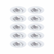 Einbauleuchte 10er-Pack schwenkbar  rund 90mm 30° GU10 max. 10x10W  230V dimmbar  Weiß