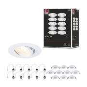 Einbauleuchte 10er-Pack schwenkbar  rund 90mm 30° GU10 max. 10x10W  230V dimmbar  Weiß