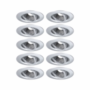 Einbauleuchte 10er-Pack schwenkbar  rund 90mm 30° GU10 max. 10x10W  230V dimmbar  Chrom matt