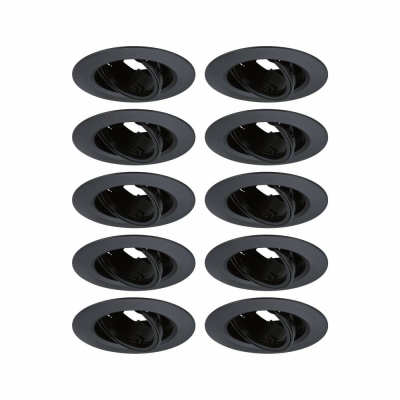 Paulmann Einbauleuchte 10er-Pack schwenkbar  rund 90mm 30° GU10 max. 10x10W  230V dimmbar  Schwarz