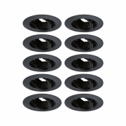Einbauleuchte 10er-Pack schwenkbar  rund 90mm 30° GU10 max. 10x10W  230V dimmbar  Schwarz