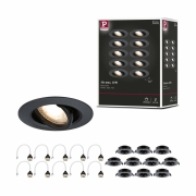 Einbauleuchte 10er-Pack schwenkbar  rund 90mm 30° GU10 max. 10x10W  230V dimmbar  Schwarz