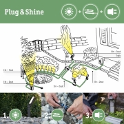Plug & Shine LED Gartenstrahler Warmweiß Basisset  IP65 3000K 3x3,5W  21VA Schwarz