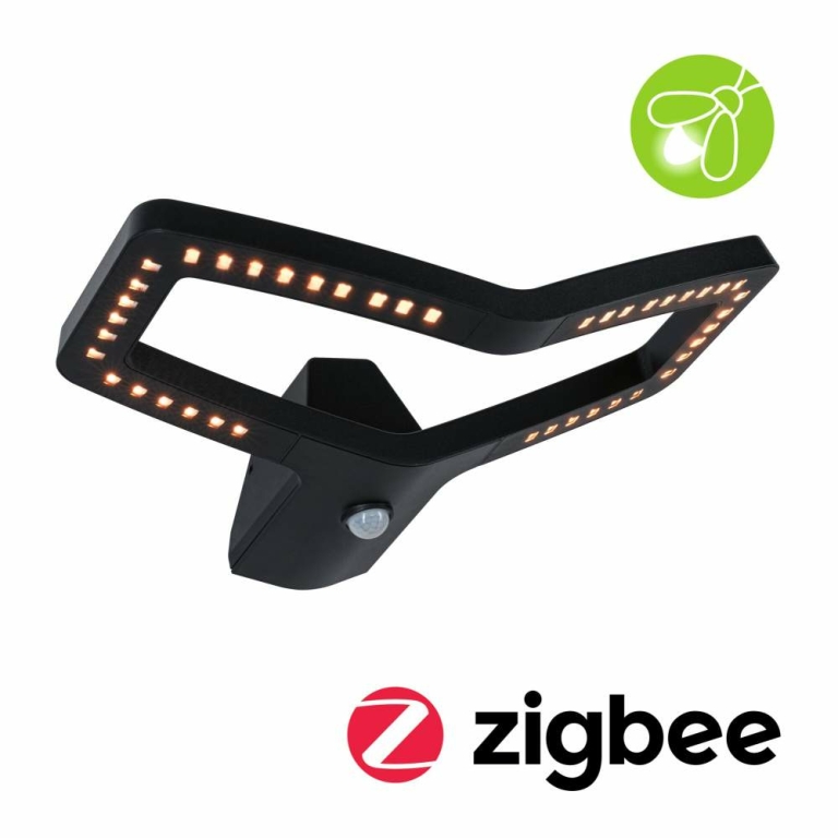 Paulmann LED Außenwandleuchte Alara mit Bewegungsmelder eckig Anthrazit Goldlicht IP44 Smart Home ZigBee 230V