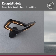 LED Außenwandleuchte Alara mit Bewegungsmelder eckig Anthrazit Goldlicht IP44 Smart Home ZigBee 230V