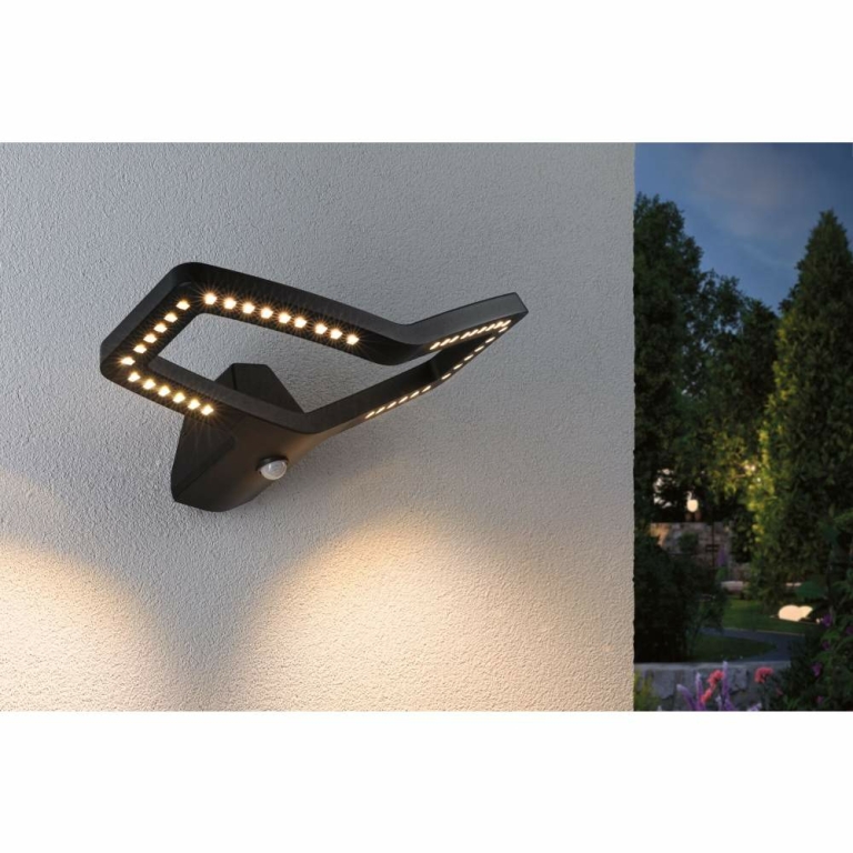 Paulmann LED Außenwandleuchte Alara mit Bewegungsmelder eckig Anthrazit Warmweiß 3000K IP44 230V