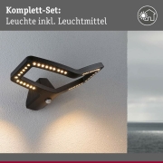 LED Außenwandleuchte Alara mit Bewegungsmelder eckig Anthrazit Warmweiß 3000K IP44 230V