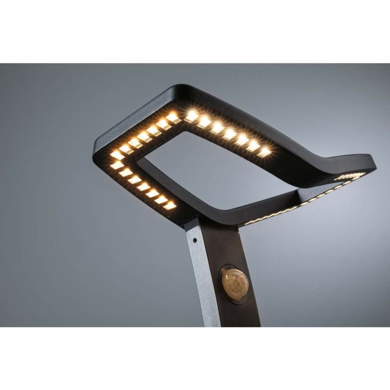 Paulmann LED Pollerleuchte Alara Bewegungsmelder  IP44 eckig 665mm 3000K 10W 450lm 230V  Anthrazit  Metall