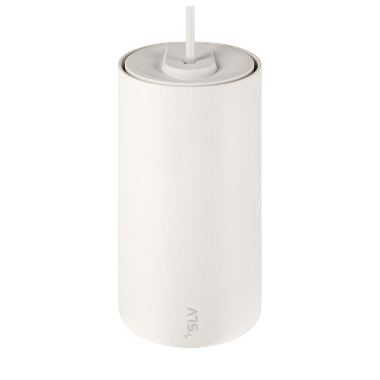 SLV NUMINOS® S, 48V Pendelleuchte, Pendellänge 150cm, 4000K, 55°, DALI 2, matt weiß / glänzend chrom