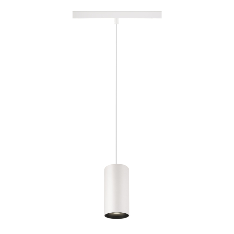 SLV NUMINOS® S, 48V Pendelleuchte, Pendellänge 150cm, 4000K, 20°, DALI 2, matt weiß / matt schwarz