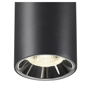 NUMINOS® S, 48V Pendelleuchte, Pendellänge 150cm, 4000K, 55°, DALI 2, matt schwarz / glänzend chrom