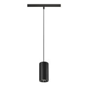 NUMINOS® S, 48V Pendelleuchte, Pendellänge 150cm, 4000K, 20°, DALI 2, matt schwarz / glänzend chrom